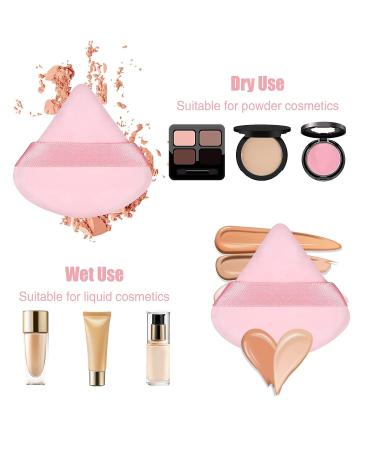 Pimoys 4-Piece Triangle Makeup Sponge Set for Loose Powder - Soft Cosmetic Foundation & Setting Powder Puffs - Beauty Blender Wet/Dry Tool in Pink - Buy Online on GoSupps.com