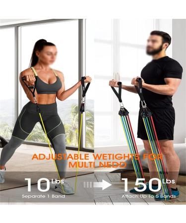 Buy Resistance Bands Set with Door Anchor & Ankle Straps | Perfect for Home Workouts & Resistance Training - International Shipping Available - Buy Online on GoSupps.com
