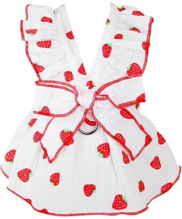 Shenrongtong Small Dog Dresses for Girls | Adorable Strawberry Print Puppy Clothing | Pet Rock Litter Dresses XS - Buy Online on GoSupps.com