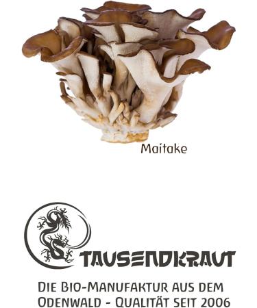  Tausendkraut Organic Vital Mushroom Powder - Reishi - Hericium - Cordyceps - Shiitake - European Made - Superior Quality Thousand Herbs - 200g to 500g (500g Maitake 500g) - Buy Online on GoSupps.com