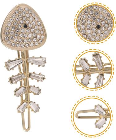 minkissy Fishbone Hairpin Rhinestone Hair Clip Metal Hair Barrettes Hair Accessory for Girls Hair Accessories Girls Hair Accessory Girls Hairpin Alloy Fashion Duckbill Clip Miss Golden - Buy Online on GoSupps.com