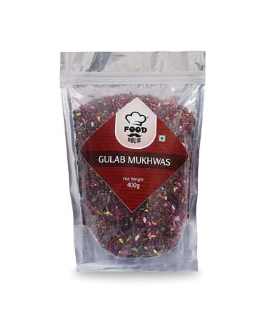 FOODHOLIC Shahi Gulab Mukhwas Traditional Mouth Freshener Mukhwas Mix (Mouth Freshener) (400 GM)_Packing May Vary