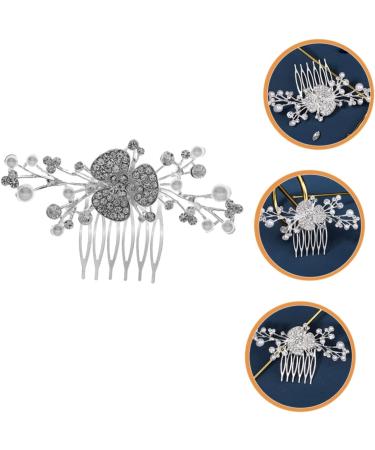 DOITOOL rhinestones rhinestone Wedding Hair Comb hair comb bride pearl wedding Bride hair accessories alloy wedding hair accessories for brides headgear Hair piece hair - Buy Online on GoSupps.com