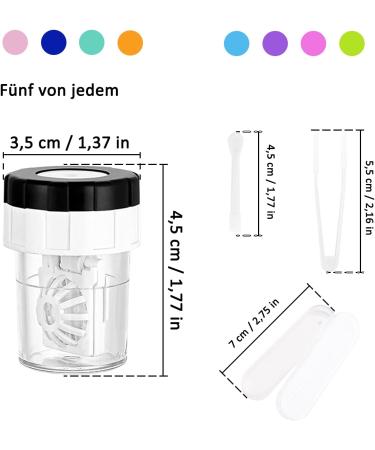 5-Piece Manual Contact Lens Cleaner Set - Includes Containers Tweezers & Suction Cups for Daily Care - Buy Online on GoSupps.com