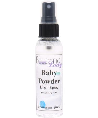 Baby Powder Linen Spray  2 ounces - Eclectic Lady Sheet and Linen Spray - No Artificial Colors  Parabens  or Preservatives - Long-Lasting Scent for Bed  Fabric & Pillow 2 Fluid Ounces