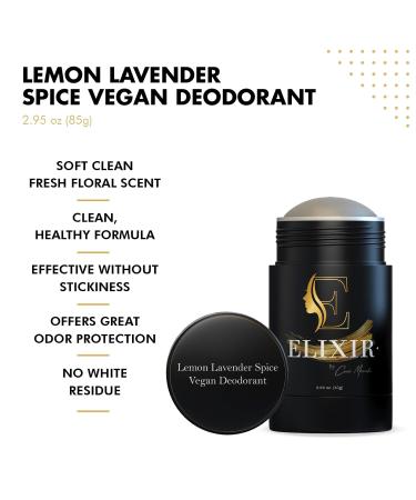 Elixir by Coco March Aluminum Free Vegan Deodorant - Lemon Lavender | Natural Ingredients Effective Odor Protection Organic Coconut Oil & Shea Butter - 2.98 oz - Buy Online on GoSupps.com