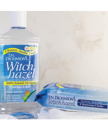 Dickinson Brands Witch Hazel Cleansing Cloths - 25 Rinse-Free Moist Towelettes for Refreshing Clean - Buy Online on GoSupps.com