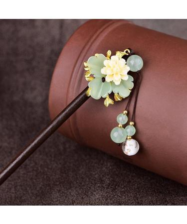 URFEDA Wooden Hair Sticks Chinese Hair Stick Vintage Flowers Hair Clips Elegant Hair Sticks Fashion Hair Stick Hair Accessories Chinese Style Wooden Hair Clips for Women Girls 2 Pieces - Buy Online on GoSupps.com