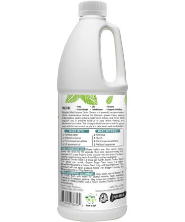 Mighty Mint Drain Maintainer with Enzymes - Effective Drain Cleaner for Bad Smells & Buildup Control in Drains Grease Traps & Septic Systems - 32oz - Buy Online on GoSupps.com