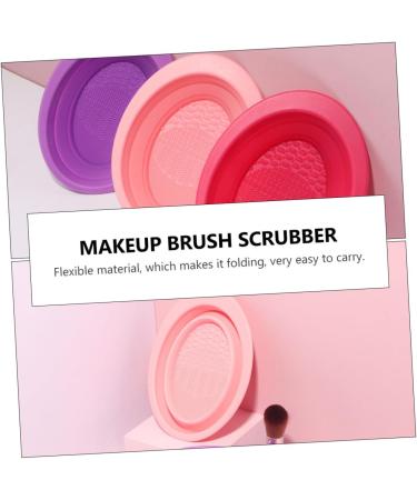 Angoily Cleaning Scrubber Makeup Brush Scrub Pad Travel Bowl Foldable Silica Gel Makeup Gadgets - Buy Online on GoSupps.com