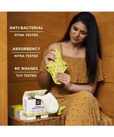 Pee Safe Reusable Sanitary Pads Bundle | Highly Absorbent & Skin Friendly | Includes 3 Regular Pads, 1 Overnight Pad, and Leak Proof Pouch | Lasts Up To 1 Year - Buy Online on GoSupps.com