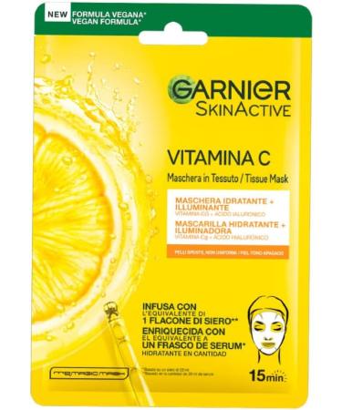 Garnier Skin Active Hydra Bomb Dust Mask hydrating and illuminating with vitamin C and hyaluronic acid for dull and uneven skin pack of 5 pieces 1 piece 5er Pack dust mask - Buy Online on GoSupps.com