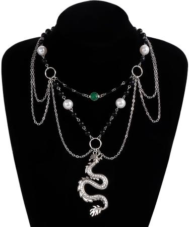 Oralgo's Retro Dragon Necklace - Stylish Alloy Dragon Pendant for Fashionable Look - Buy Online on GoSupps.com