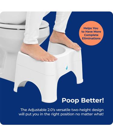 Squatty Potty Adjustable Toilet Stool - Original 2.0, 7 or 9 Height, Removable Topper - Adults & Kids - Buy Online on GoSupps.com