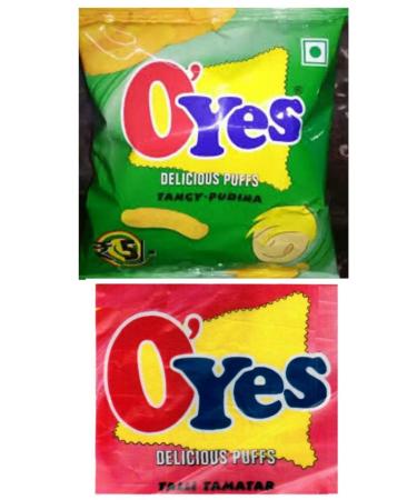 O'Yes Delicious Puffs Perfect for Snacking (Pack Of 4) Delicious Tasty And Twisty Treat Sold By Kidzbuzz (O'Yes Pudina)