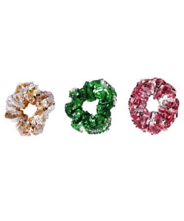 Lurrose 3pcs Sequin Mermaid Hair Scrunchies | Elastic Hair Ropes for Girls - Stylish & Durable - Buy Online on GoSupps.com