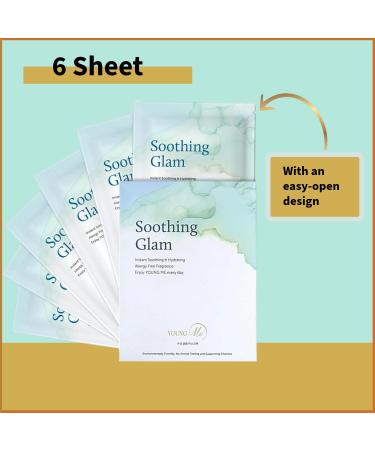 YoungMe Soothing Glam Facial Sheet Mask - 6 Pack | Korean Skin Care for Sensitive Skin - Deep Hydration & Nourishment - Buy Online on GoSupps.com