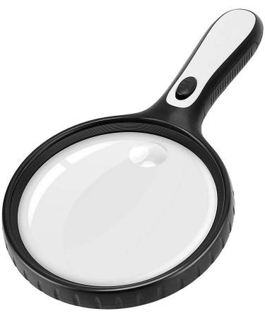 with 4 LED Light 3X 6X Magnification Lens Super Clarity Handheld Illumination Reading Magnifier for Reading Hobby Crafts Computer Repair and Jewelry Better Life