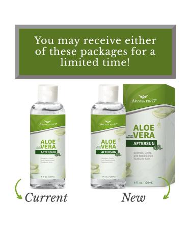 Aroma King Aloe Vera Soothing Gel - 100% Pure Aloe Leaf for Face & Body After Sun Care - 4 Fl Oz (Pack of 1) - Buy Online on GoSupps.com