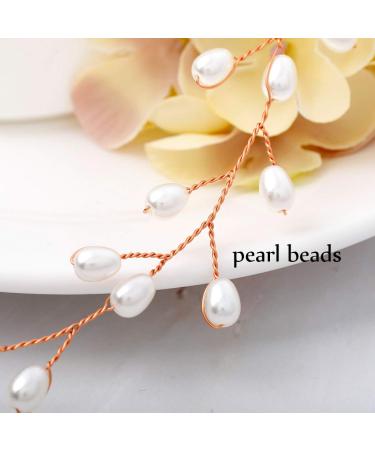 Catery Rose Gold Wedding Headband Hair Vine for Women and Girls - Bridal Headpiece with Baby Breath Headdress - Hair Accessories - Buy Online on GoSupps.com