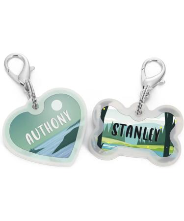 Natiform Adventure Dog Tag - Personalised Pet ID Tag with Glow in The Dark Silencer - Custom Text - Double Sided Pet Tag (Heart Style 1) - Buy Online on GoSupps.com