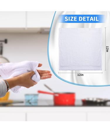 60 Pcs 12x12 Inch White Cotton Washcloths Set - Absorbent & Multipurpose Face Towels for Bathroom & Kitchen - Machine Washable Gym Towels & Cleaning Rags - Buy Online on GoSupps.com