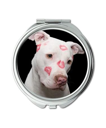Mirror makeup mirror Pit Bull Dog Pitbull Valentine Valentines Day Pocket Mirror portable mirror