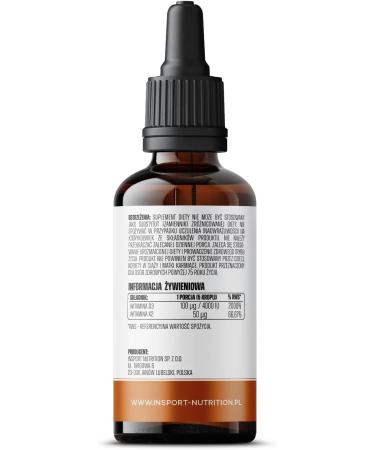 Vitamin D3+K2 Forte - Natural - Drops 30 ml - Supports bones and teeth - INSPORT Nutrition - Buy Online on GoSupps.com