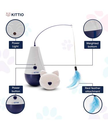 Kittio Wild Tumbler Cat Toy with 4X Replacement Feather Attachments - Interactive and Fun Exercise Toy for Cats - Buy Online on GoSupps.com