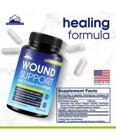Wound Healing Scar Pills - Made in USA for Surgery Recovery & Support - Reduce Scarring, Bruising, Swelling - Fast Recovery from Plastic & Breast Surgery - Buy Online on GoSupps.com