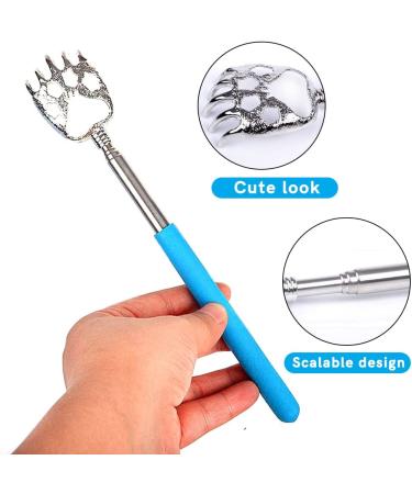 ROXNVM Back Scratchers - 2-Piece Stainless Steel Bear Claw Massage Device Portable Rubber Hand in Blue & Pink for Ultimate Relief - Buy Online on GoSupps.com
