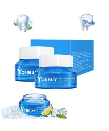 YOUBUY Teeth Whitening Powder Instant Whitening and Stain Removal Natural Teeth Whitening Powder Reduce Tooth Stains Yellow Teeth Stains Smoke Stains Tartar