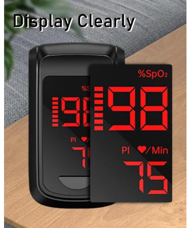 Fingertip Pulse Oximeter - Mini Oxygen Saturation Monitor with Graph Display & Alarm - iOS/Android Compatible (Black) - Buy Online on GoSupps.com