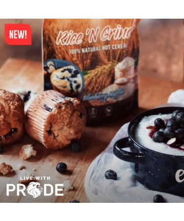 Pride Foods Rice 'N Grinds 100% Natural Hot Rice Cereal Blueberry Muffin 20oz - Delicious and Nutritious Breakfast Option - Buy Online on GoSupps.com