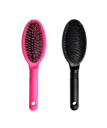 Loop Wig Brush Akamino Hair Extension Brush - Detangler Brush for 100% Remy Human and Synthetic Hair, Pink and Black - 2 Pieces - Buy Online on GoSupps.com