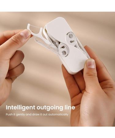 Portable Travel Tooth Floss Donors - 4 Pack with 48 Reusable Dental Floss Picks | Automatic Dispensing Case for Oral Hygiene - Buy Online on GoSupps.com