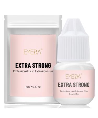 EMEDA Lash Extension Glue - Fast Drying Strong Hold Eyelash Glue for Lash Extensions 7 Weeks Long Lasting Retention Eyelash Glue for Lash Extensions (0.17fl.oz 1-2 sec) 1-2S Eyelash Extension Glue