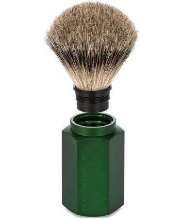 M HLE Hexagon Series Silvertip Badger Shaving Brush - Aluminum Anodized Forest for Premium Shaving Experience - Buy Online on GoSupps.com
