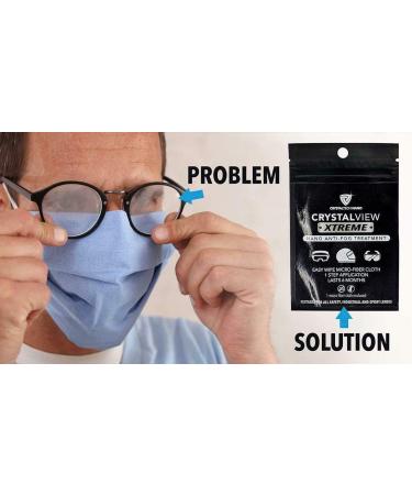 CrystalTech Nano Anti-Fog Wipe Treatment for Glasses  Goggles  Masks and Visors | Reusable Cloth | Eyewear Fog Protection for Work  Cycling  Skiing  Sports | For Humidity  Sweat and Temperature Change - Buy Online on GoSupps.com