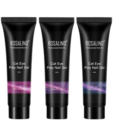 Lurrose 3st nail gel extension builder poly extension gel nail extension make your own builder gel nail glitter-poly-nail gel nail kits manicure sets of course fluid platinum