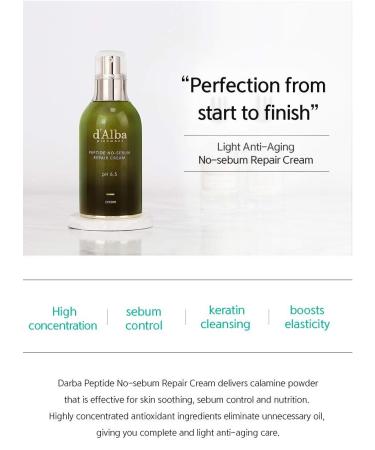 Buy d'Alba Peptide No-Sebum Repair Cream 1.69 fl oz - Hydrating & Balancing Moisturizer - Buy Online on GoSupps.com