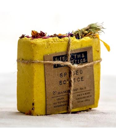 Sea Moss Soap - Spiced so'Nice (Turmeric + Cinnamon) Organic | Vegan | Handcrafted | Eco-friendly | UK Tested)