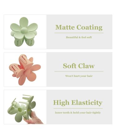 8Pcs Flower Hair Clips for Women - Large 3.5 Inch Claw Clips for Thick Hair - Cute Matte Floral Design - Strong Jaw Clips for Medium Hair - Buy Online on GoSupps.com