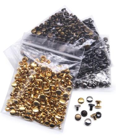 400 Sets Double Cap Leather Rivets & Fixing Tools - 4 Colors Metal Studs for DIY Leather Craft - 5x5mm - Buy Online on GoSupps.com