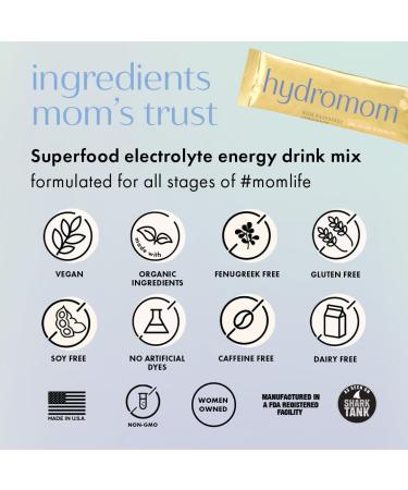 Boobie Hydromom Superfood Electrolyte Drink Mix Blue Raspberry Lemonade | Refreshing Energy & Hydration Boost for Mamas | On-The-Go & Travel Essentials for Pregnancy Lactation & Beyond 15 Packets Blue Raspberry Lemonade  - Buy Online on GoSupps.com
