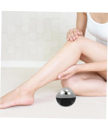 Homsfou Stainless Steel Massage Globe - Yoga Fitness Ice Roller Ball for Hand & Foot Massage - Cold Therapy Relief 8.3x7.5cm Black - Buy Online on GoSupps.com