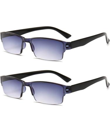 Lanomi Rectangle UV Protection Reading Glasses - Light Plastic Visual Aid for Men & Women Brown & Black Tinted - 2 Pack (3.0x Magnification) - Buy Online on GoSupps.com