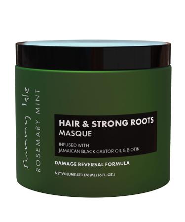 Sunny Isle Rosemary Mint Hair and Strong Roots Masque 16oz | Infused with Biotin and Jamaican Black Castor Oil | Double Growth Formula