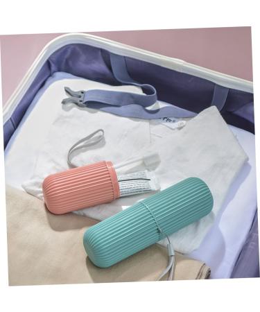 FRCOLOR Travel Tooth Cleaning Organizer - 2 Piece Toothpaste & Brush Container Set - Red - 5.5x5.5x19cm - Ideal for International Shipping - Buy Online on GoSupps.com