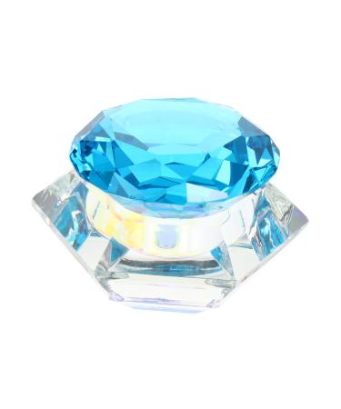 FRCOLOR 1pc nail art crystal cup crystal cup glassware mini dappen dish Nail art liquid cup nail art pen holder Liquid Powder Container nail liquid dish with cover plate crystal art glass 7.5x6cm Blue